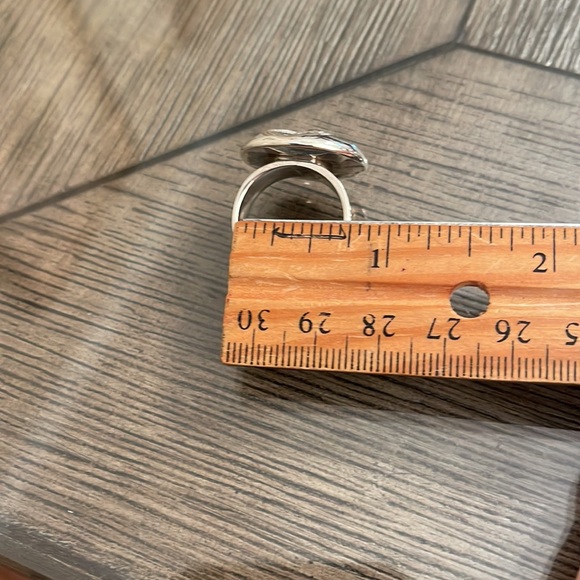 Vintage Sterling Silver Sand Dollar Ring Large Beach Theme Size 7 1/2, Approx. - Picture 6 of 16